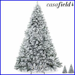 Snow-Flocked Pine Realistic Artificial Holiday Christmas Tree with Stand