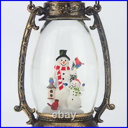 Snowman Family Christmas Musical Snow Globe Battery Operated LED Lighted Lantern