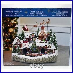 Snowy Christmas Village Centrepiece Table Top Ornament with LED Light & Sound