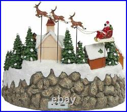 Snowy Holiday Village Centerpiece with Lights and Music Animated Train Christmas