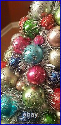 Sold Out Nib Set Of 3 Cody Foster Tinsel Ball Ornament Burlap Christmas Trees
