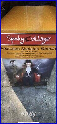 Spooky Village Animated Skeleton Vampire Halloween Decor, 6 ft, Used