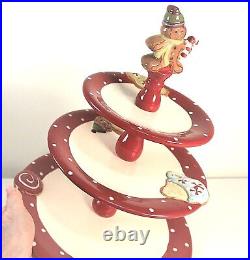 St. Nicholas Square Gingerbread Man 3-Tiered Server Holiday/Christmas EUC