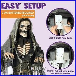 Standing Grim Reaper Decoration with Spooky and Light-Up Eyes/Creepy Sound
