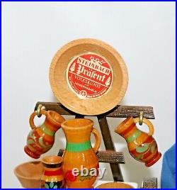 Steinbach Bohemian Pottery Peddler Wooden Smoker West Germany S821