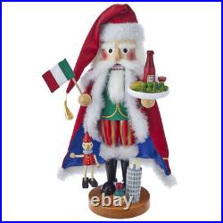 Steinbach Italian Santa with Flag and Snacks German Wood Christmas Nutcracker