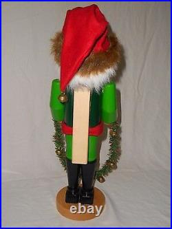 Steinbach Volkskunst The Irish Santa Nutcracker Coat Garland Bells Hat Boots EUC