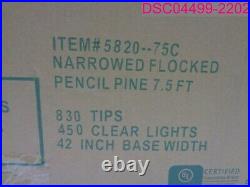 Sterling Tree Company 7.5' Narrowed Flocked Pencil Pine #5820-75C