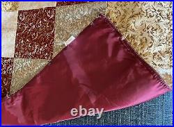 Stunning 58 Square Christmas Tree Skirt Gold Green Red Ivory Polyester Jacquard