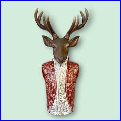 Stylish Stag Gentleman Bust Autumn Christmas GOODWILL Red Gold 68,5cm 3kg