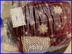 Sudha Pennathur Star & Snowflake Velvet Pearly Tree Skirt, 60 $1038 withtax