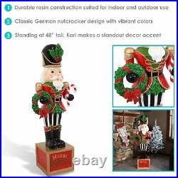 Sunnydaze Karl the Christmas Nutcracker Indoor/Outdoor Statue 48-Inch