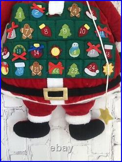 TALKING Santa Claus Advent Calendar with Door Hanger Jingle Bells Felt Star RARE