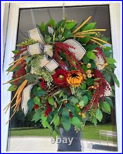 TIMELESS All Seasons Fall Summer Rusic Farmhouse Prem 30L Door Wreath