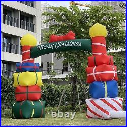 TKLoop 10Ft Tall Lighted Christmas Inflatable Arch Stacked Colorful Gift Boxes
