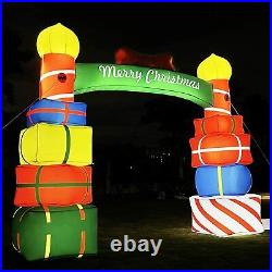 TKLoop 10Ft Tall Lighted Christmas Inflatable Arch Stacked Colorful Gift Boxes