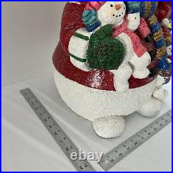 Tall Santa Glitter? Snowman Christmas Figurine Decoration 20 inches tall Beauty