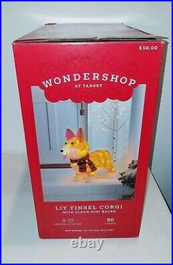 Target Wondershop 50ct Christmas Lit Tinsel Corgi Dog Indoor Outdoor 21 Decor