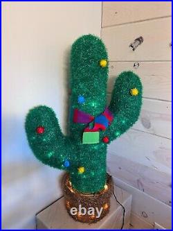 Target Wondershop Lit Tinsel Cactus 70 Clear Mini Bulbs 32 Christmas Outdoor