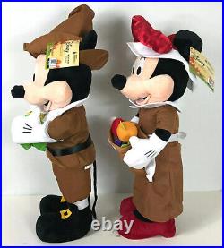 Thanksgiving Disney Mickey Minnie Mouse Pilgrim Greeter Porch Holiday Autumn NEW