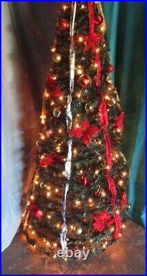 Thomas Kinkade's Pull-Up Christmas Tree 6' Tall Pre-Lit & Fully Decorated