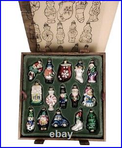 Thomas Pacconi Museum Series Christmas Glass Ornaments 30 piece Wooden Box Set