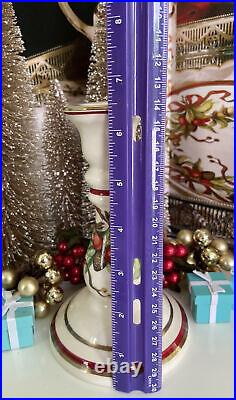 Tiffany&Co Tiffany Garland Candle Stick Gold Trim Holiday Decor 6.5 Rare