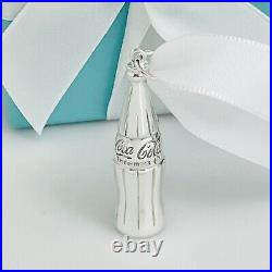 Tiffany Coca-Cola Soda Pop Bottle Ornament in Silver Christmas Tree Decoration