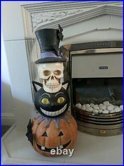 Tk Maxx Halloween Totem Pole skull, cat, bats pumpkin large over 2 ft 72cm rare