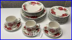 Totally Today' Poinsettia Dishes Service for Four 24 pieces Excellent Look