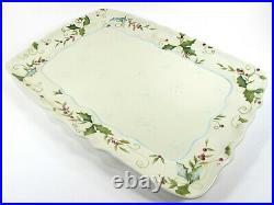 Tracy Porter SWEET TIDINGS 21 Rectangular Platter Holly Berry Snowflakes Mint