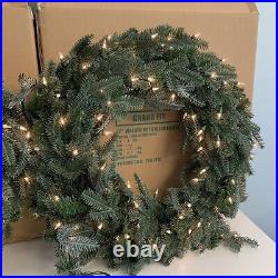 Tree Classics by Balsam Hill 32 Wreath with Clear Lights Grand Fir (2-PACK) NEW