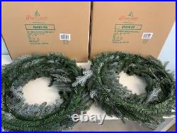 Tree Classics by Balsam Hill 32 Wreath with Clear Lights Grand Fir (2-PACK) NEW