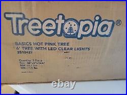 Treetopia 6 foot tree artificial hot pink defective lighting