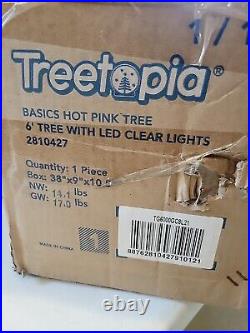 Treetopia 6 foot tree artificial hot pink defective lighting