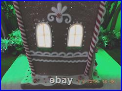 Trimsetter Light Up LED Christmas Gingerbread House Candy & Snow Large 25.5 1s1