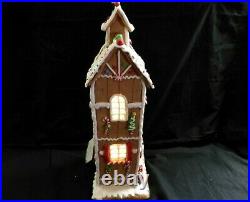 Trimsetter Light Up LED Christmas Gingerbread House Glitter & Snow Large 17 1s1
