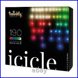 Twinkly 190 LED RGB 16x2 Ft Icicle Lights, WiFi Controlled (Open Box)