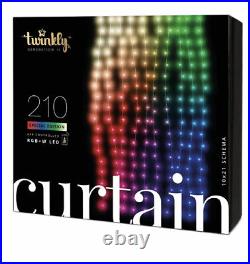 Twinkly 210 LED RGB + White Curtain Lights, Bluetooth WiFi Controlled (Open Box)