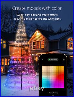 Twinkly App-controlled Flag-pole Christmas Tree with 1000 RGB+W LEDs. 19.7 Feet