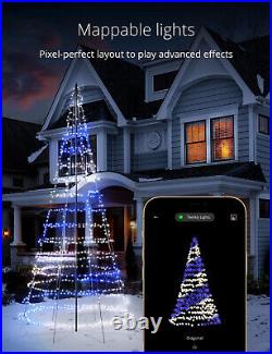 Twinkly App-controlled Flag-pole Christmas Tree with 1000 RGB+W LEDs. 19.7 Feet