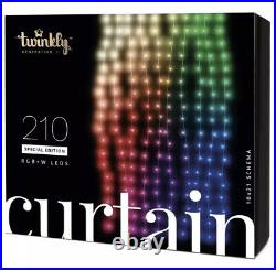 Twinkly Curtain Light 210 RGB+W LED Clear Wire Generation II NEW App Control