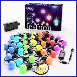 Twinkly Festoon App-Controlled LED Bulb Lights String with 40 RGB 65.6 feet