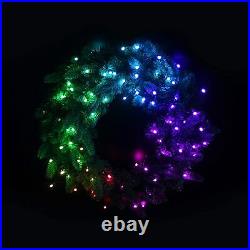 Twinkly Wreath 50 LEDs Indoor Color Changing Christmas Lights Generation II