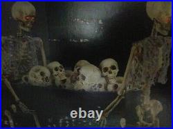 Two Five Foot Skeletons Carrying Coffin. Fill Your Prop With Ice. Candy