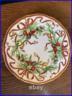 Two Tiffany Holiday Garland 10.25 dinner plates