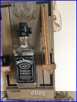 Unique hand made barn wood decorative wall hanging (Jack Daniels) bottl 24x12