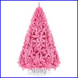 Unlit Christmas Tree 6' Pink Artificial Fir Hinged Construction With Stand New