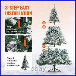 VEVOR Christmas Tree, Full Holiday Xmas Tree with LED Lights, Metal Base for Hom
