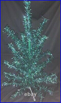 VINTAGE'ASTRALITE' VINYL ALUMINUM BLUE/GREEN 38 CHRISTMAS TREE WithBOX